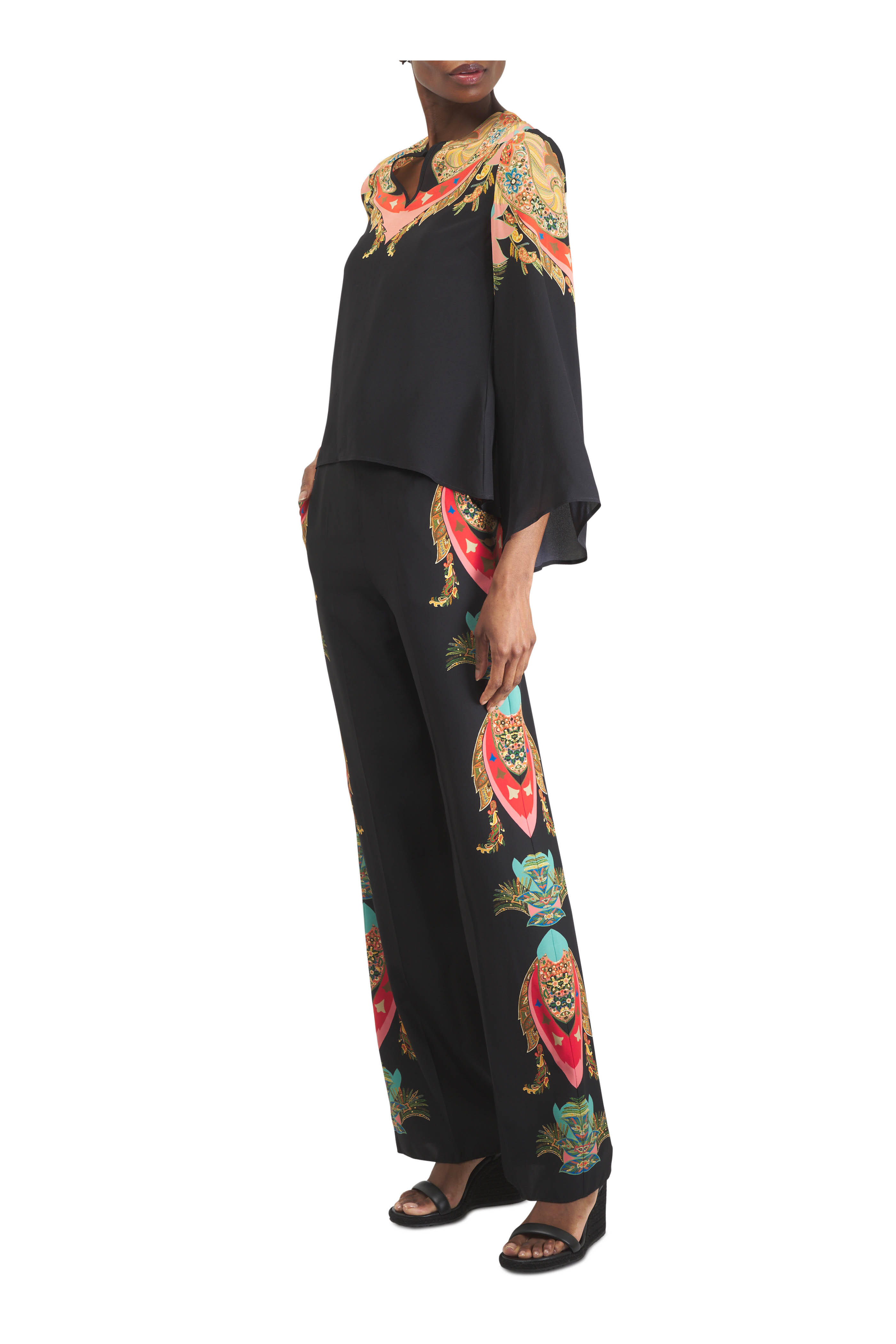 Etro - Multicolor Silk Keyhole Blouse