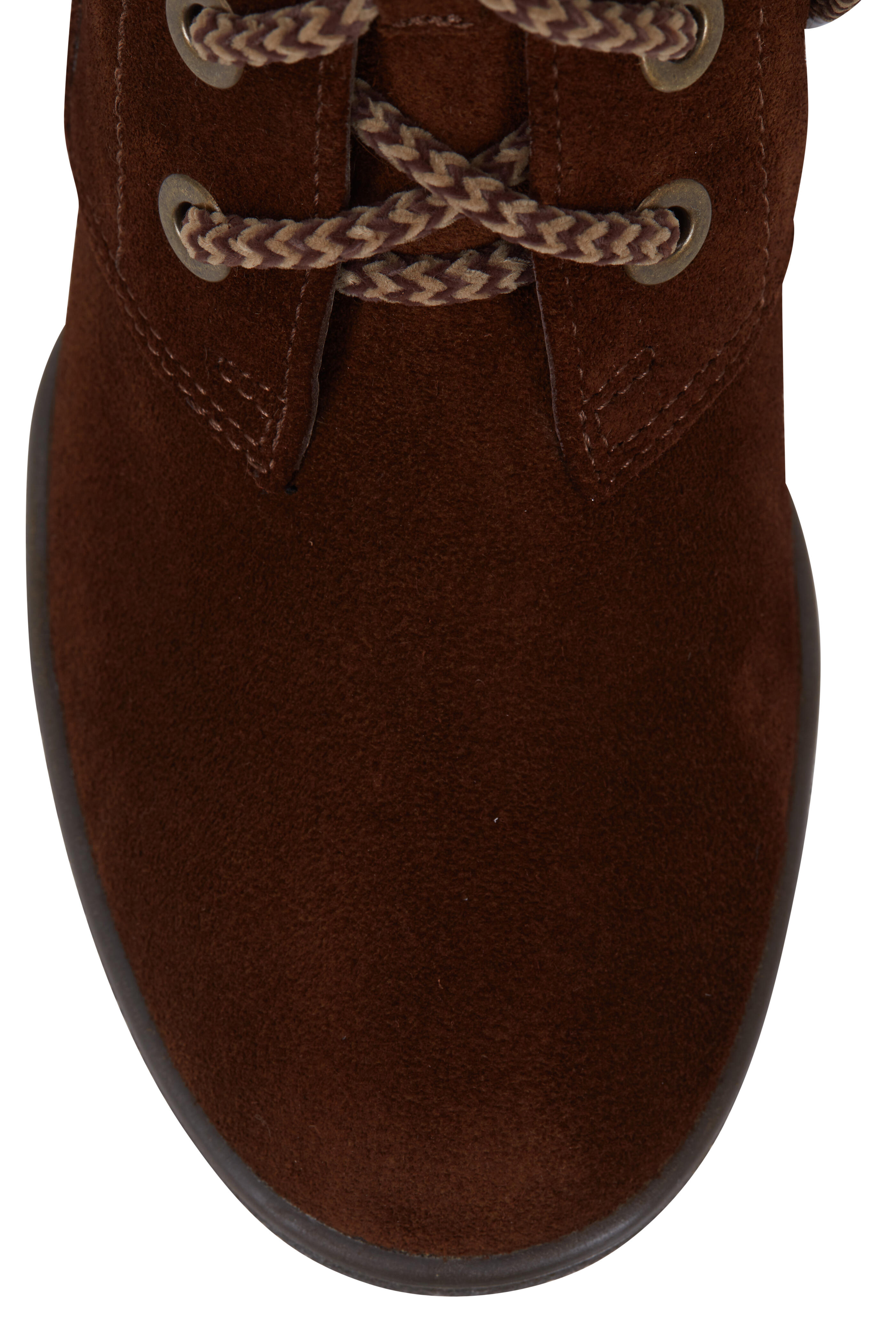 Aquatalia Cordelia Chestnut Shearling Fur Trim Boot 65mm