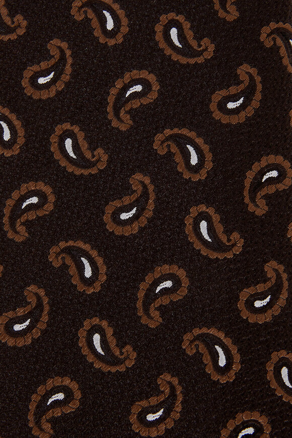 Zegna - Brown Boteh Design Silk Necktie