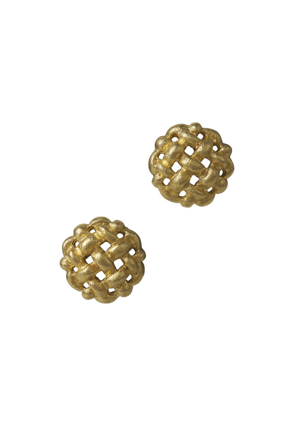 Aaron Henry - Large Woven Button Earrings