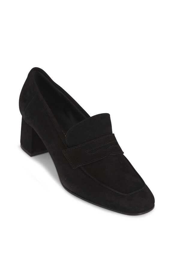 Sophique Milano Essemziale Black Suede Penny Loafer, 50mm