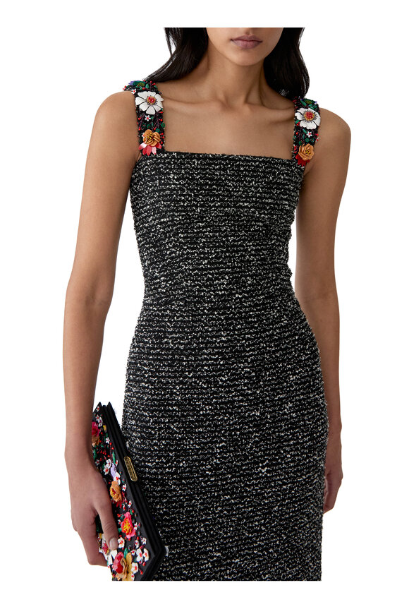 Carolina Herrera Black & White Sleeveless Square Neck Dress - view 4