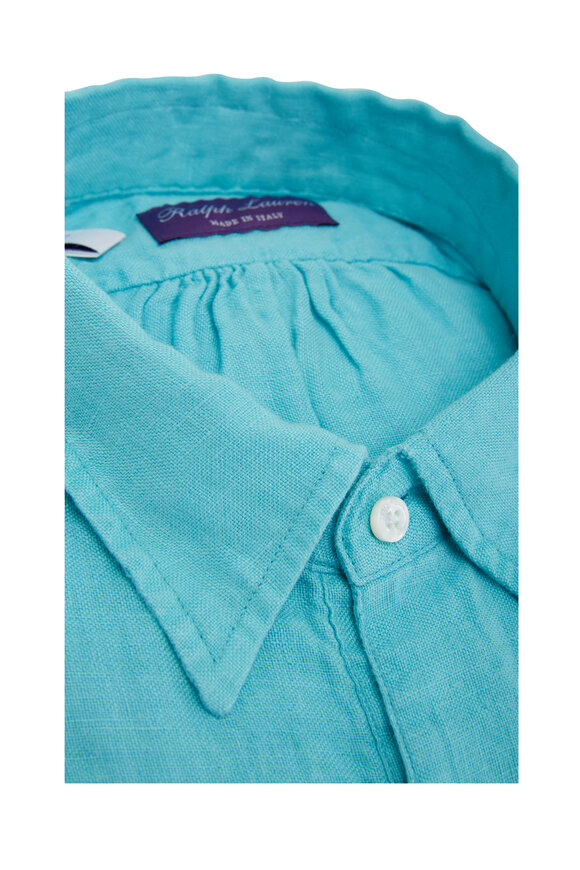 Ralph Lauren Purple Label - Capri Blue Linen Sport Shirt