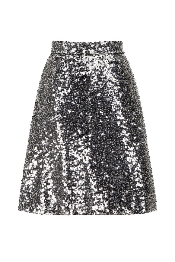 Edeline Lee Crusader Siver Sequin Belted Skirt - view 2