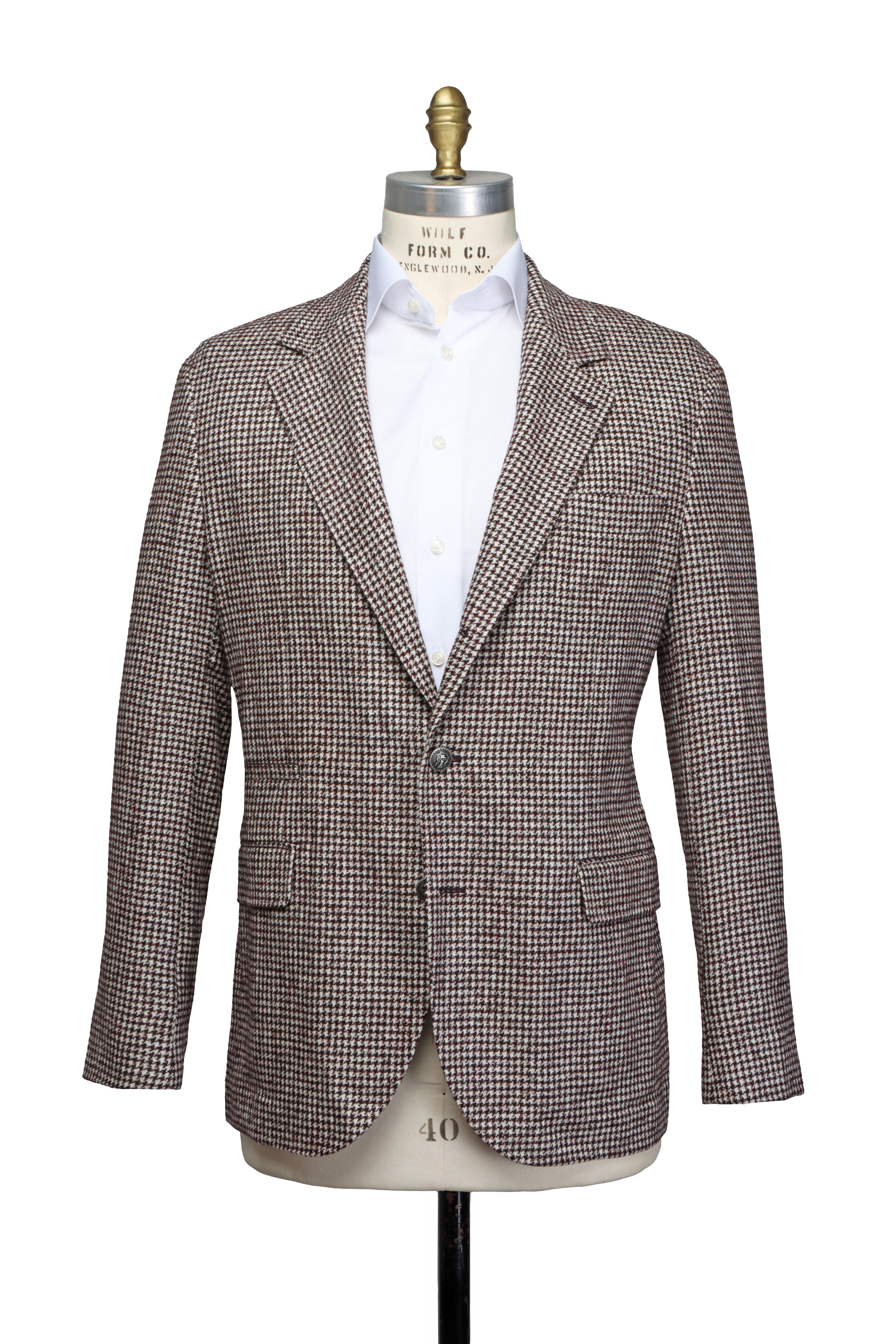 Brunello Cucinelli - Dark Brown Houndstooth Sportcoat