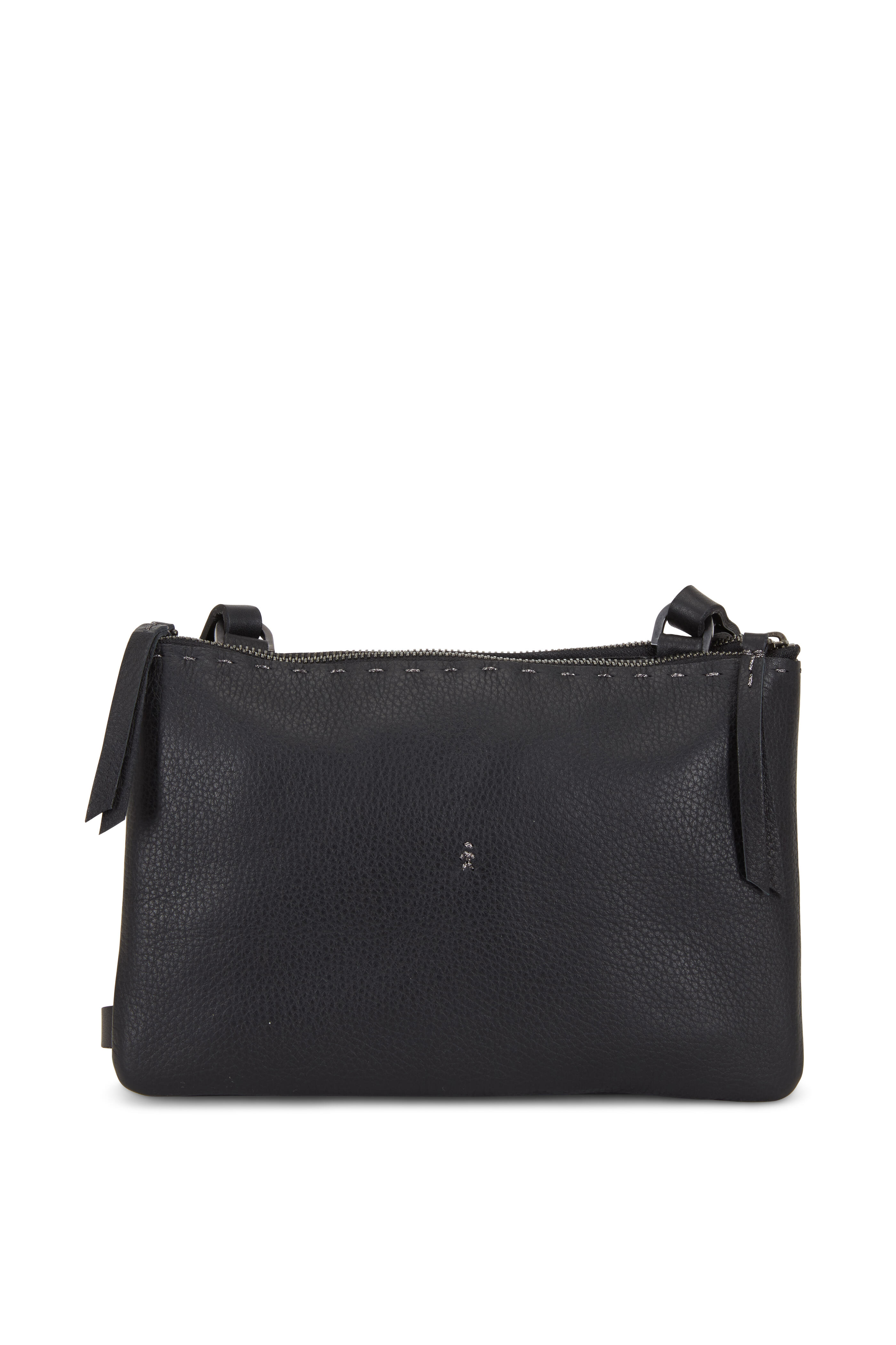 Henry Beguelin - Zedda Black Woven & Smooth Double Crossbody