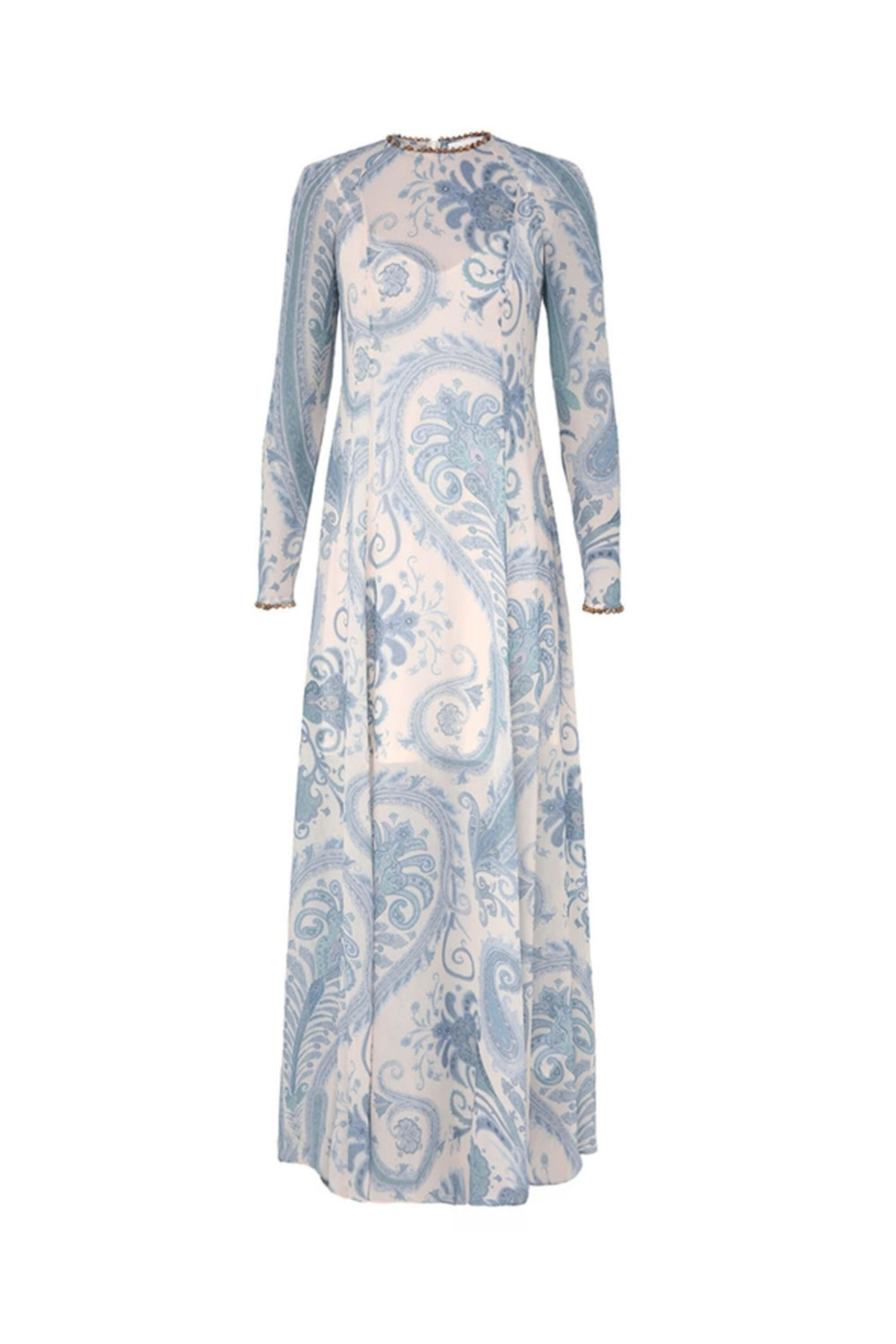 Zimmermann - Turquoise Paisley Illuminate Sheath Gown