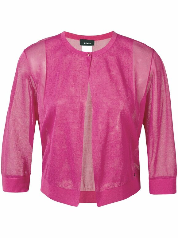 Akris - Pink Crop Single Button Cardigan