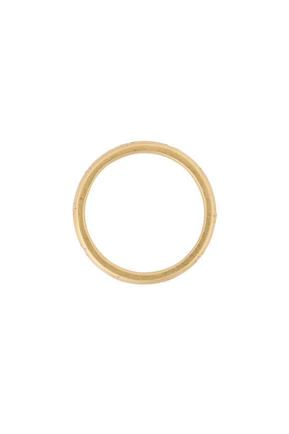 Caroline Ellen 18k Yellow Gold Narrow Diamond Band - view 2