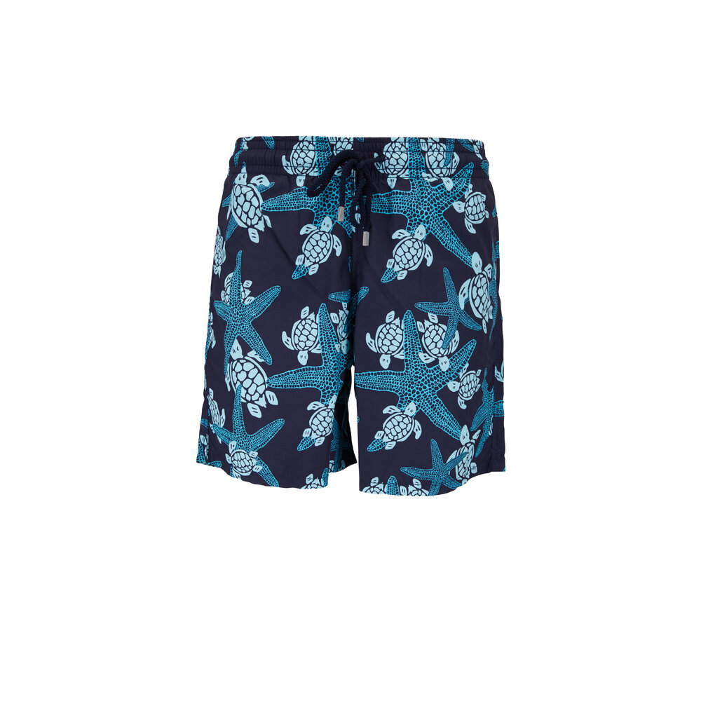 Vilebrequin - Moorea Navy Starlettes & Turtles Swim Trunks