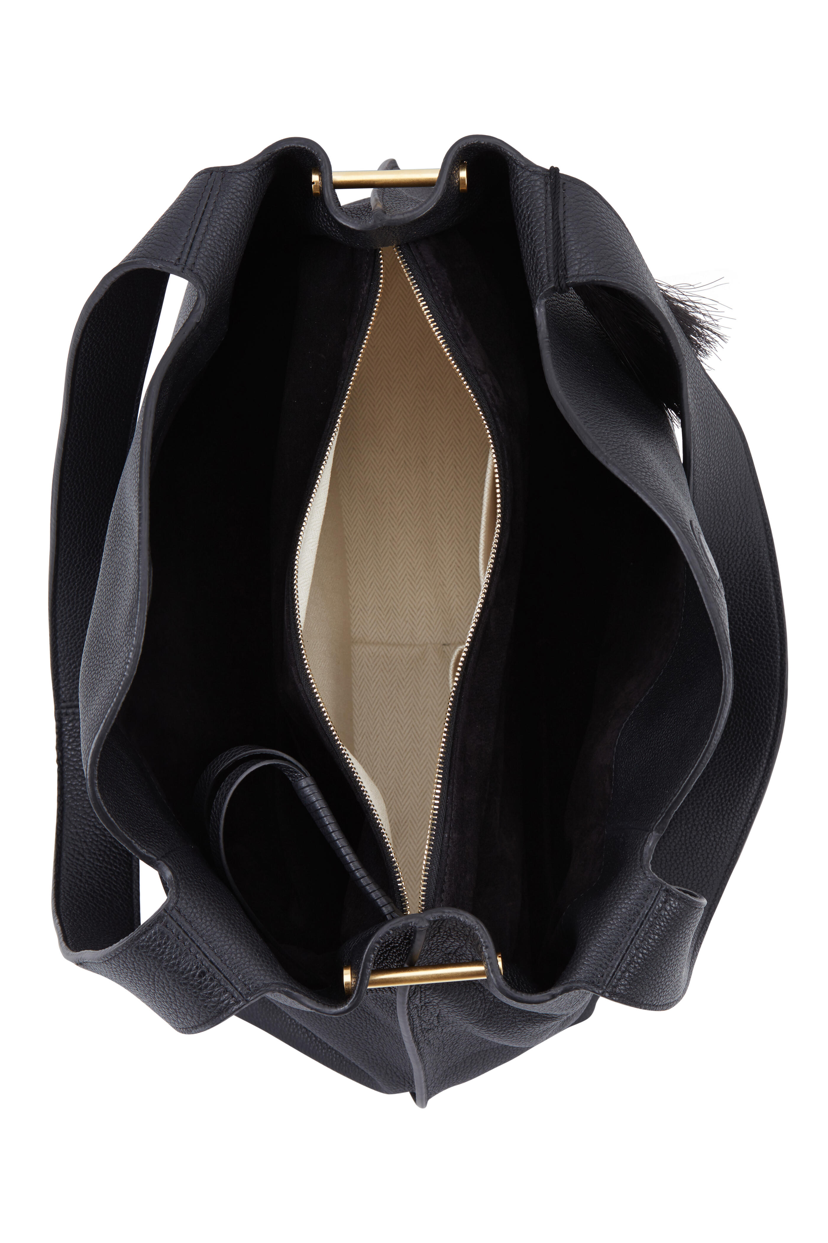 The Row - Duplex Black Grained Leather Large Tote