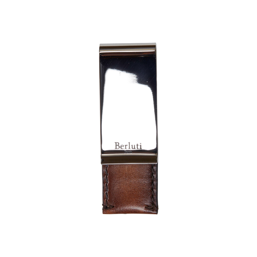 Berluti - Dark Brown Leather Money Clip