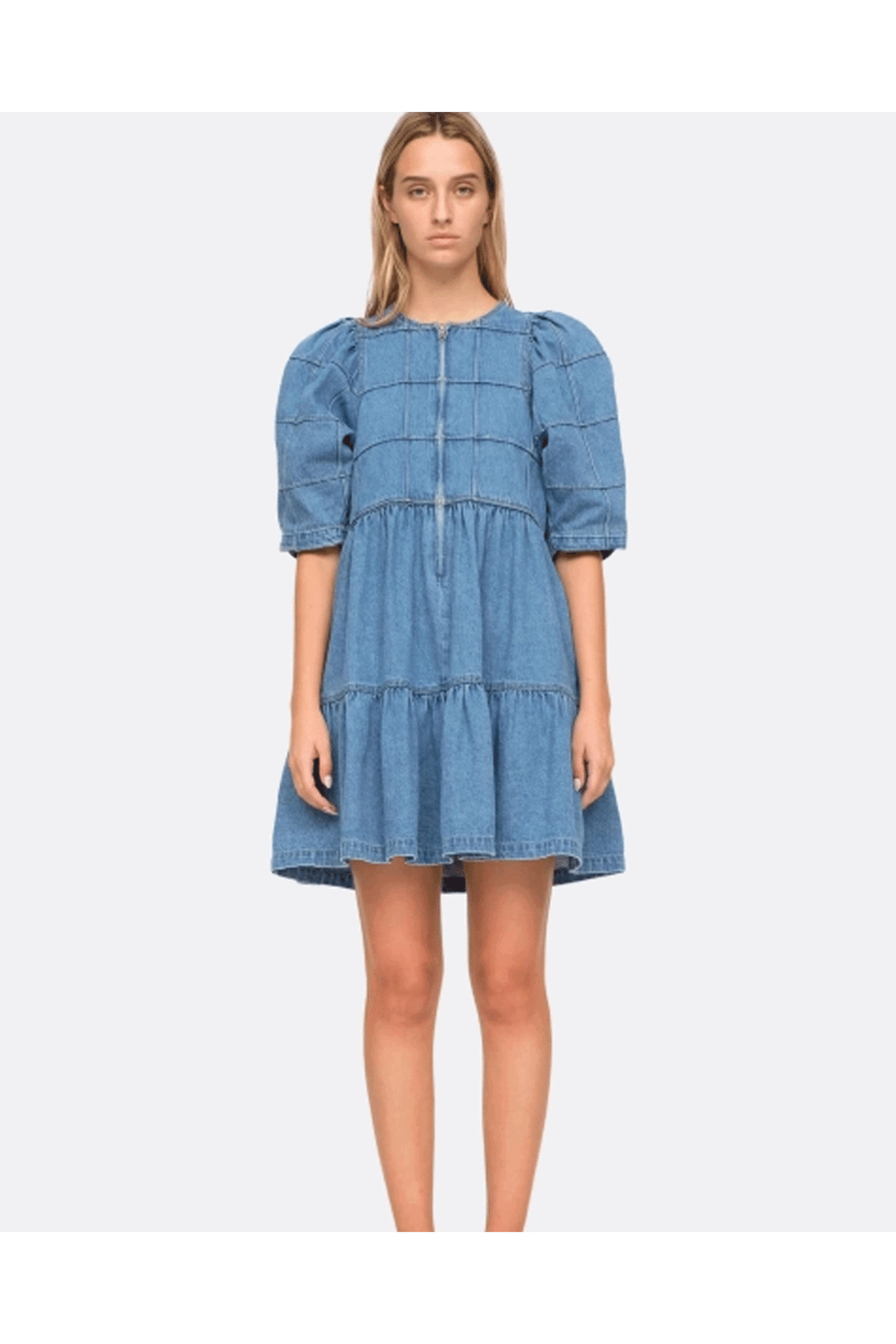 Sea NYC - Blue Dagmar Denim Puff Sleeve Dress