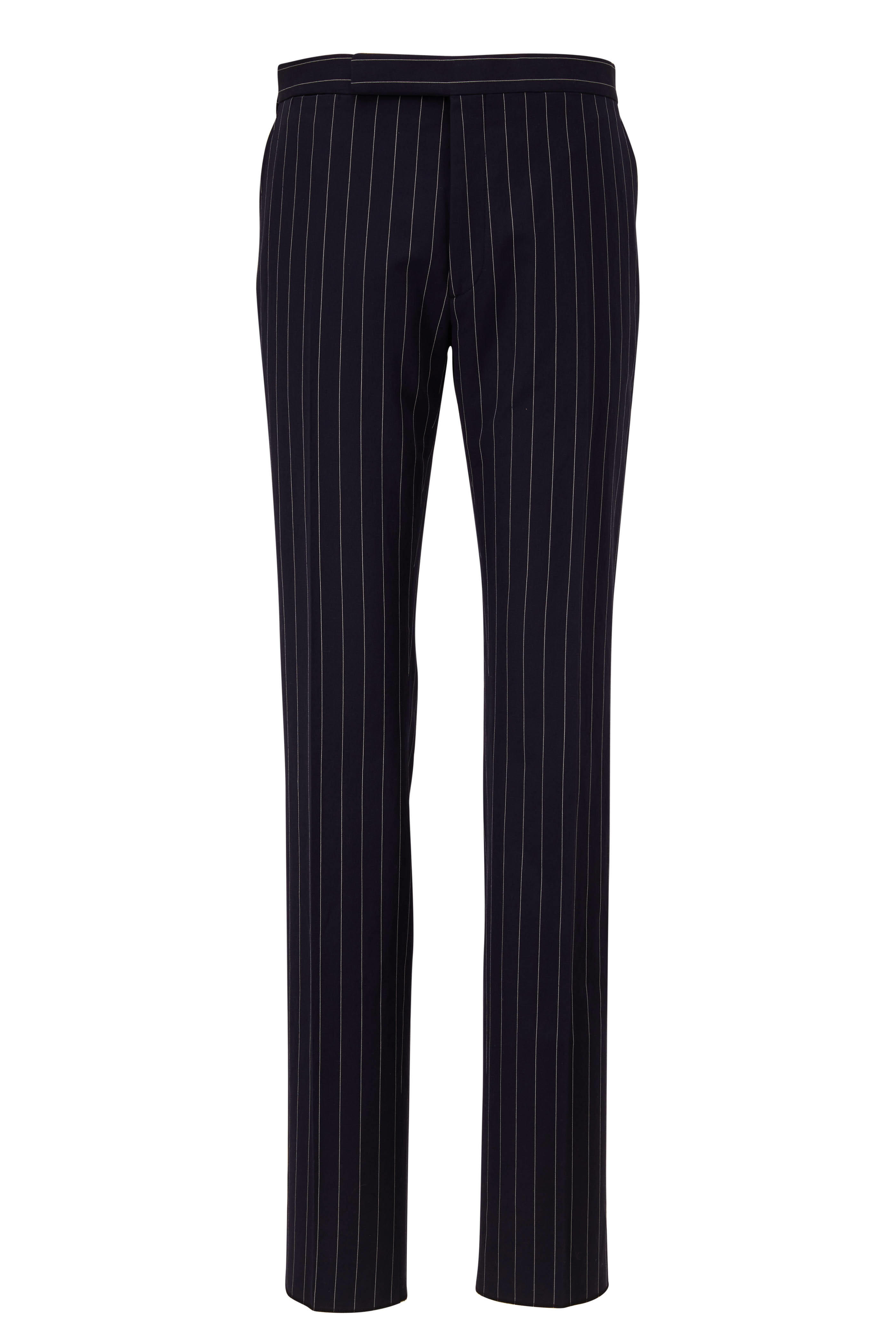 Ralph Lauren Purple Label - Navy & Cream Stripe Linen Pants