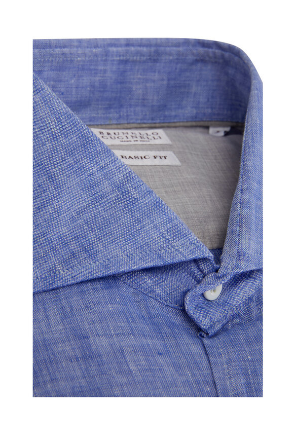 Brunello Cucinelli - Blue Linen Sport Shirt 