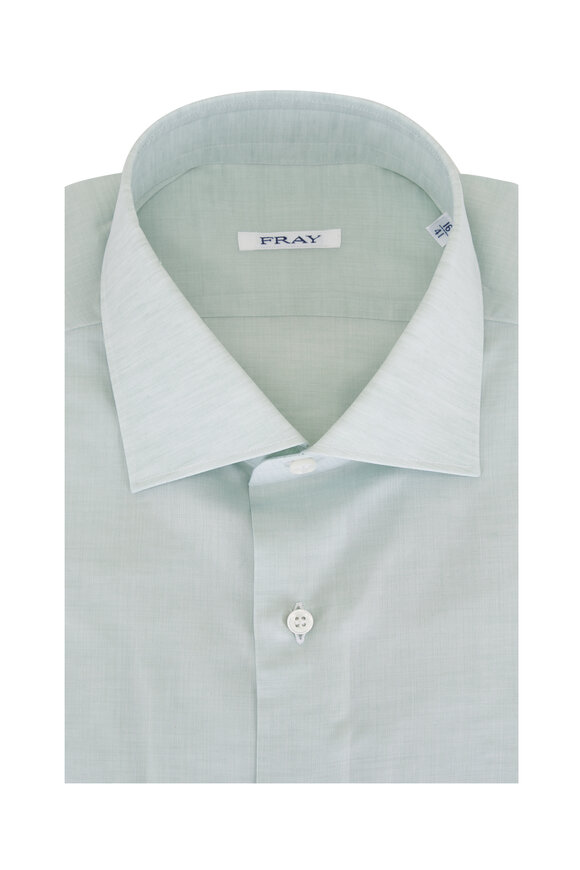 Fray Mint Solid Cotton & Linen Sport Shirt