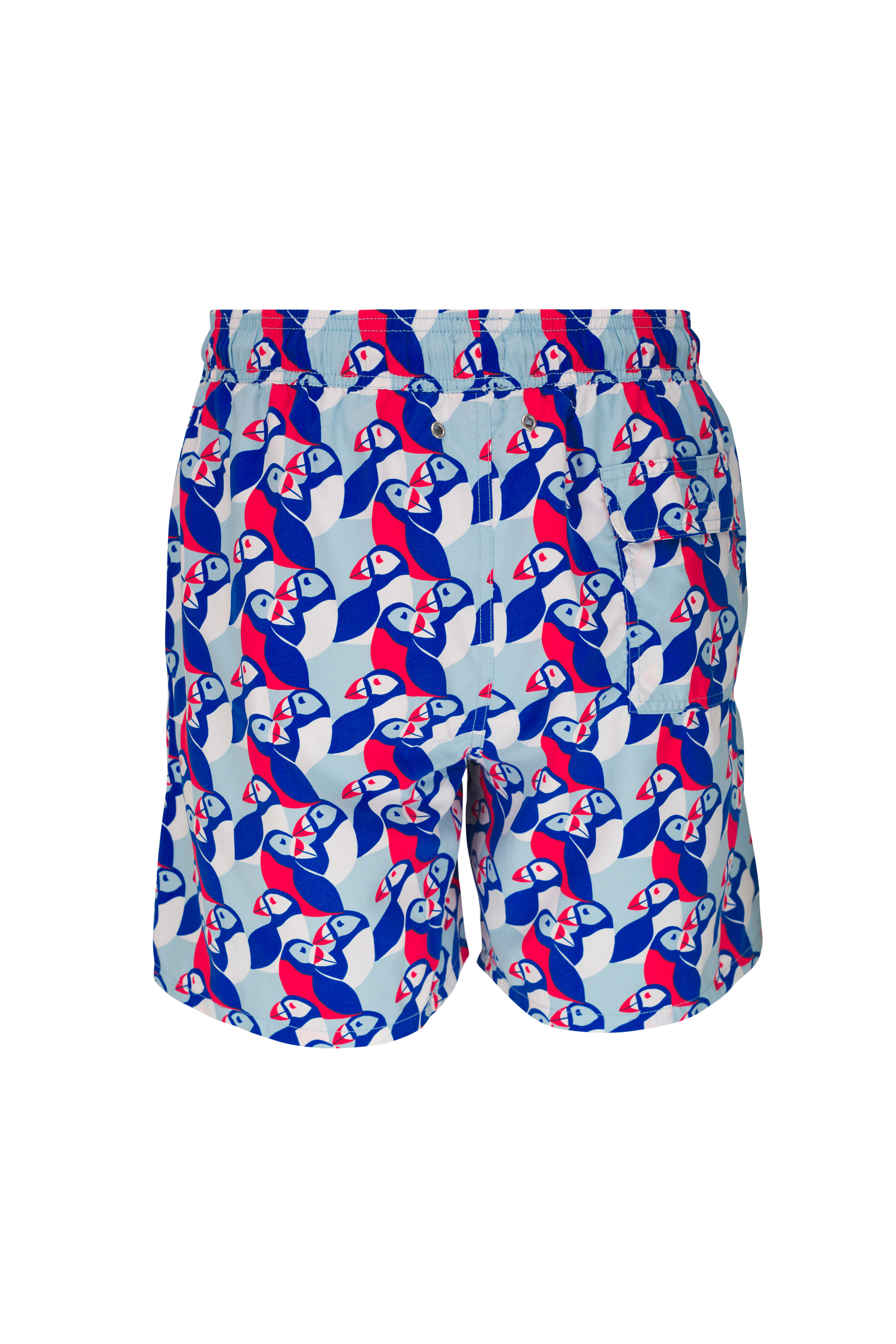 Tom & Teddy - Puffin Blue & Red Swim Trunks