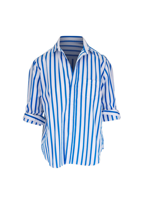 Frank & Eileen Eileen Blue & White Stripe Relaxed Button Up Shirt