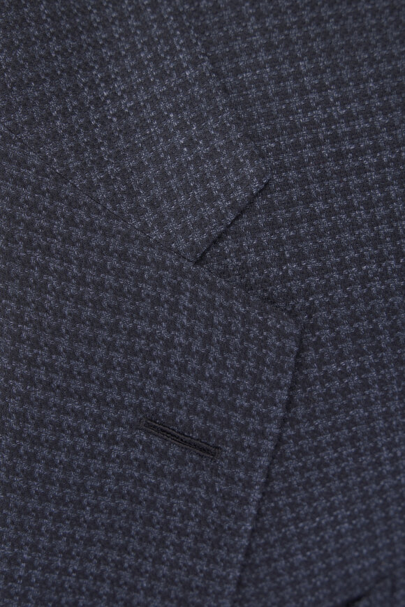 Zegna Navy Blue Micro Houndstooth Sportcoat - view 4