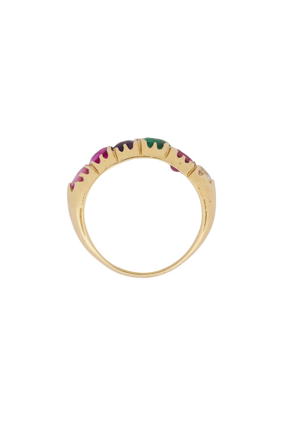 Jenna Blake 18k Yellow Gold Diamond Gypsy Victorian Ring - view 3
