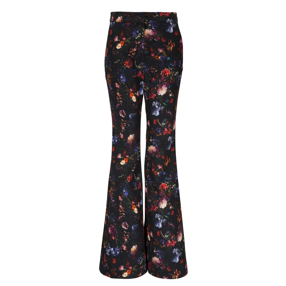 Adam Lippes - Kennedy Black Floral Printed Pant | Mitchell Stores