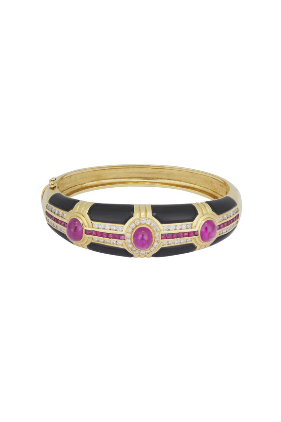 Courtney Davis Ruby, Onyx & Diamond Bangle - view 1
