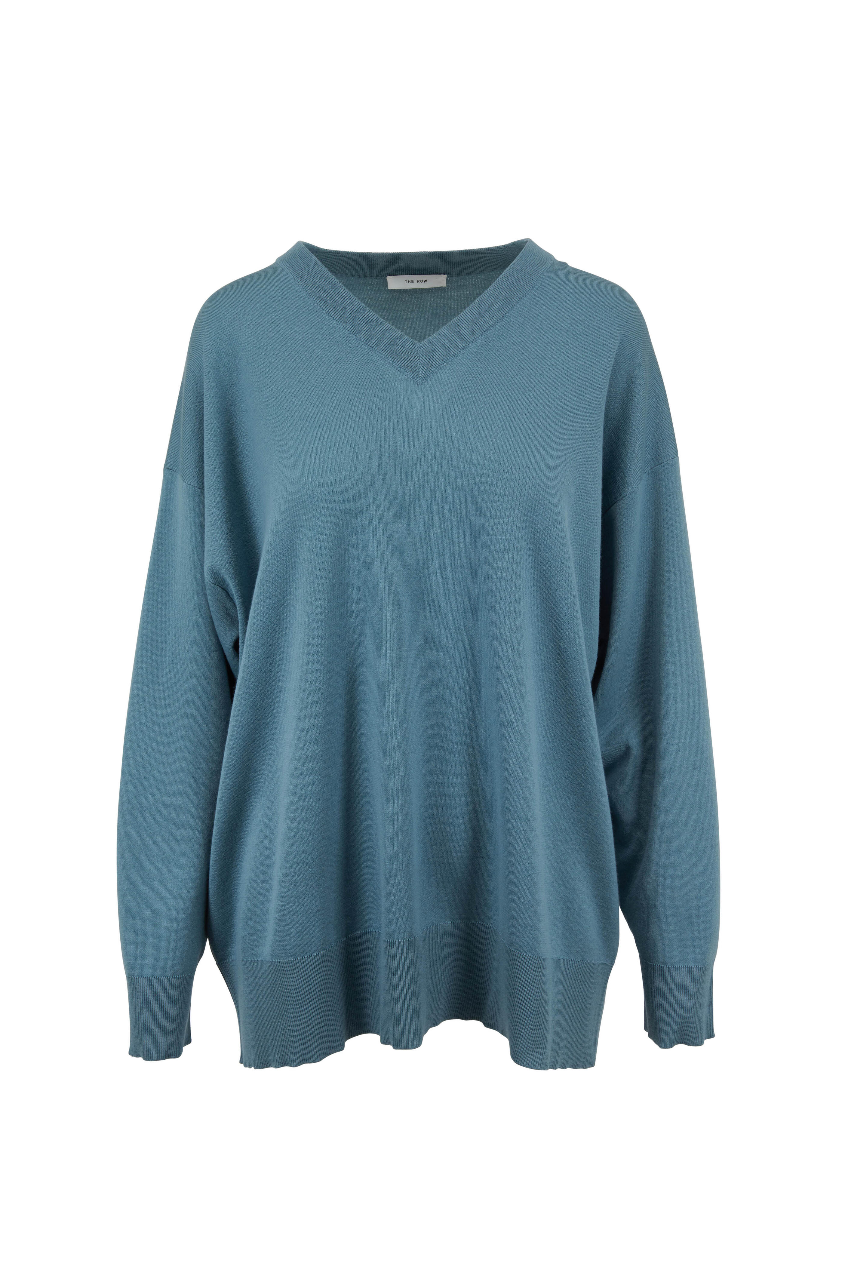 The Row - Sabrina Celestial Blue Relaxed V-Neck Sweater