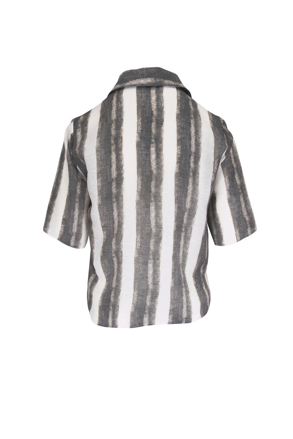 Kiton Black & White Stripe Blouse - view 2