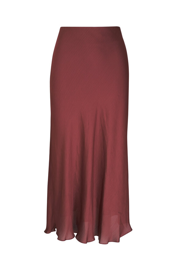 Lela Rose Chestnut A-Line Midi Skirt 