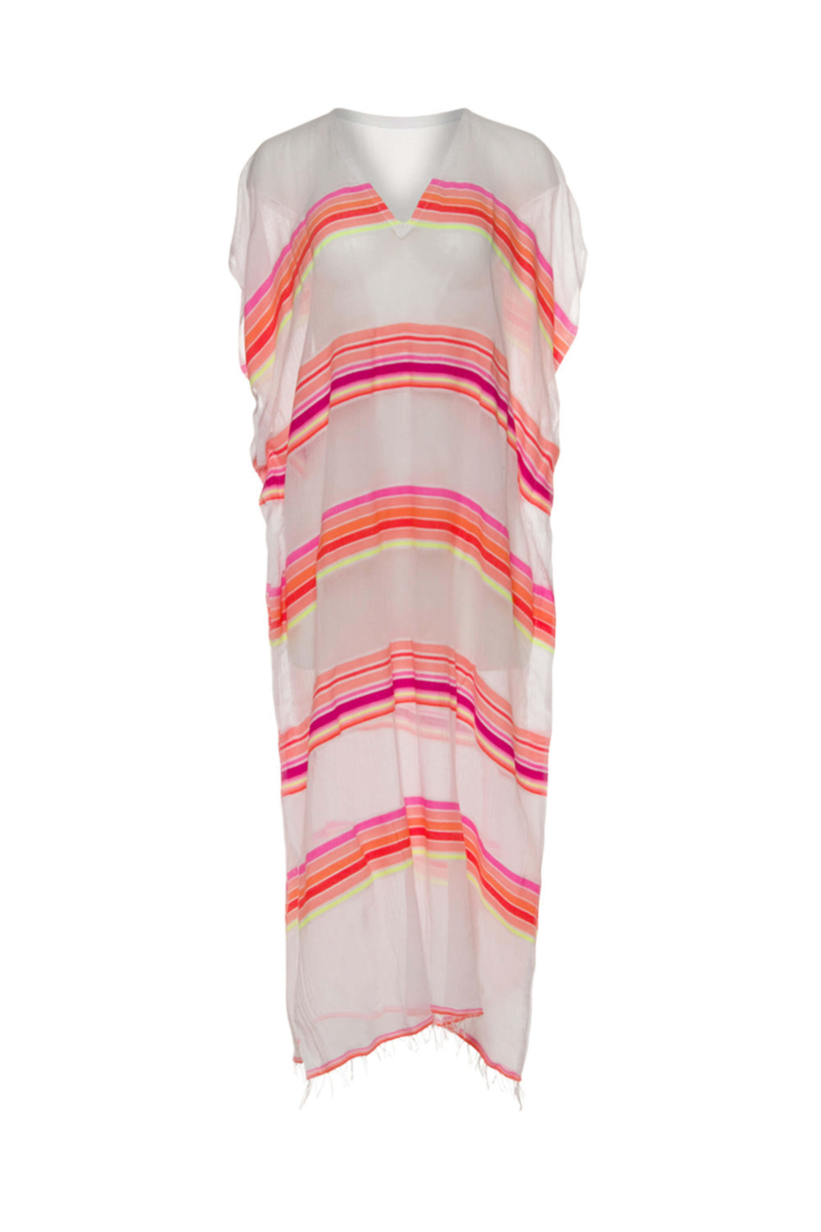 Lemlem - Hot Pink Stripe Classic Qelem Long Caftan