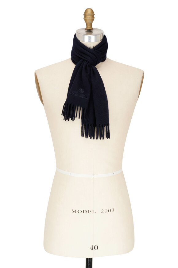 スカーフ PAUL SMITH Woman Scarf Blue W1A250MP439 24 Paul Smith - Narciss Polka Dot Blue Wool Scarf | Mitchell Stores