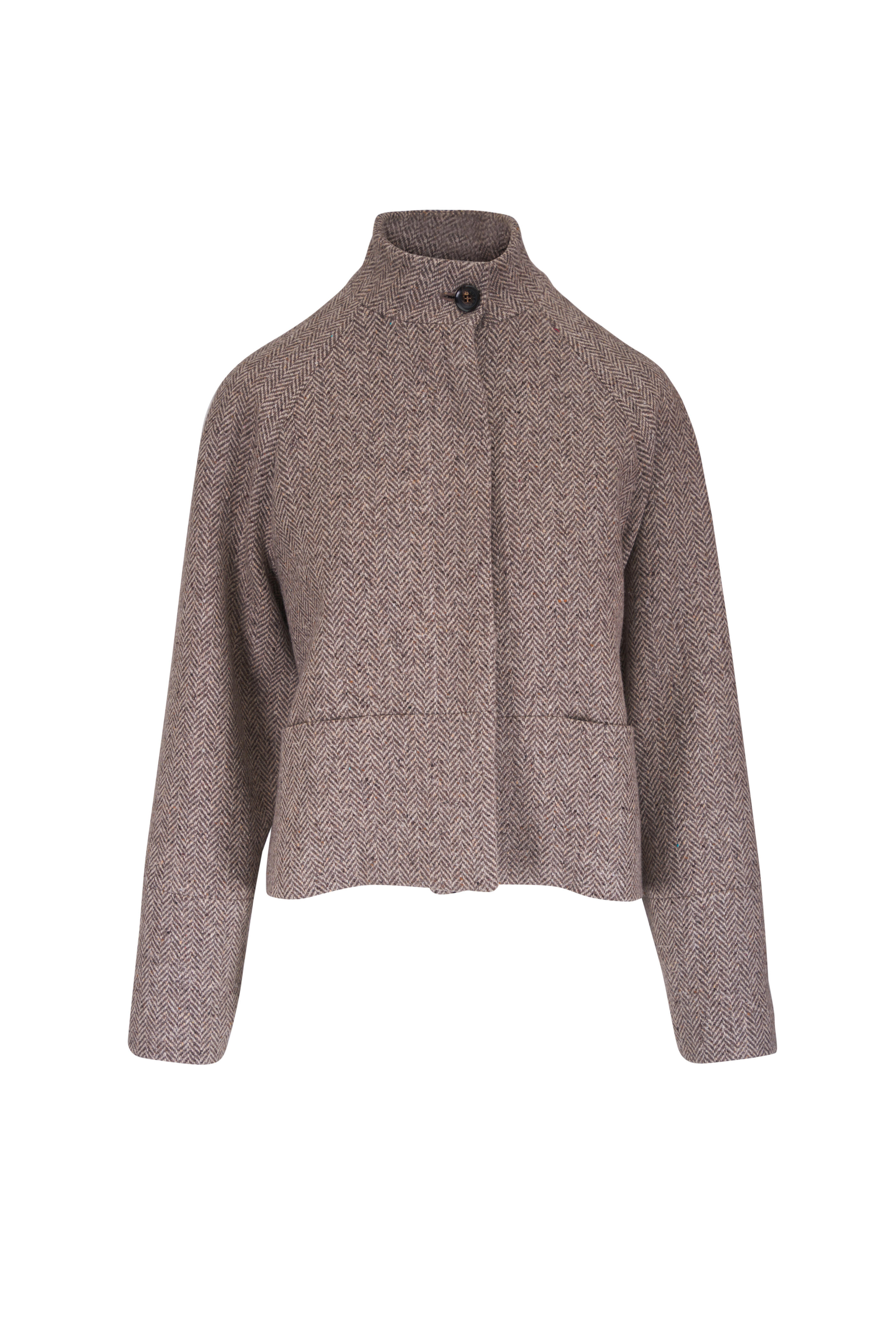 Kiton - Beige & Brown Cashmere Virgin Wool Jacket - view 1