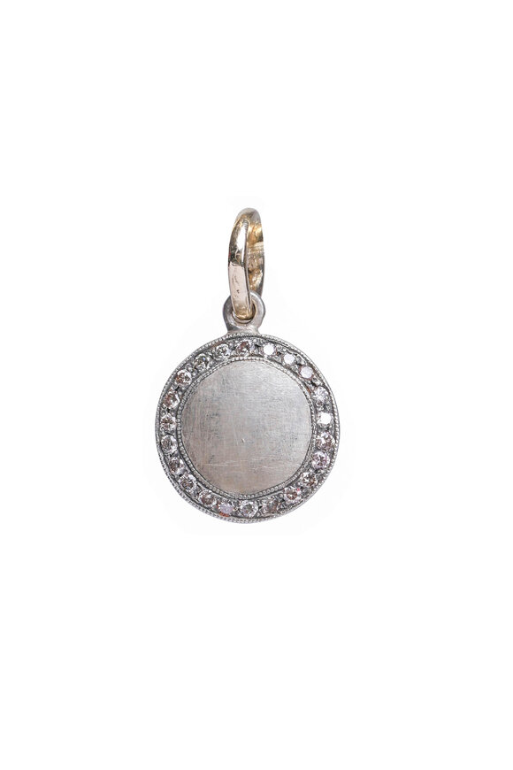 .925Suneera Vintage Champagne Diamond Round Pendant