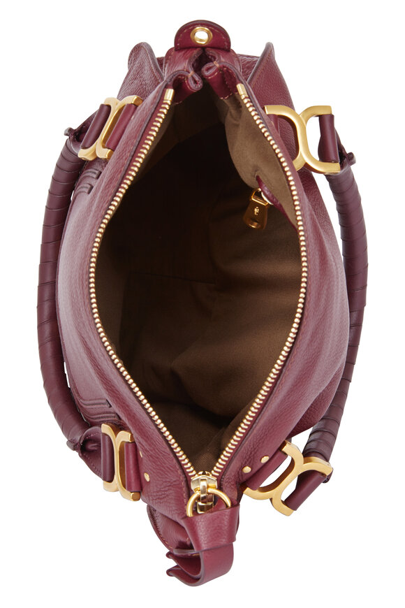 Chloé - Marcie Wine Leather Medium Shoulder Bag