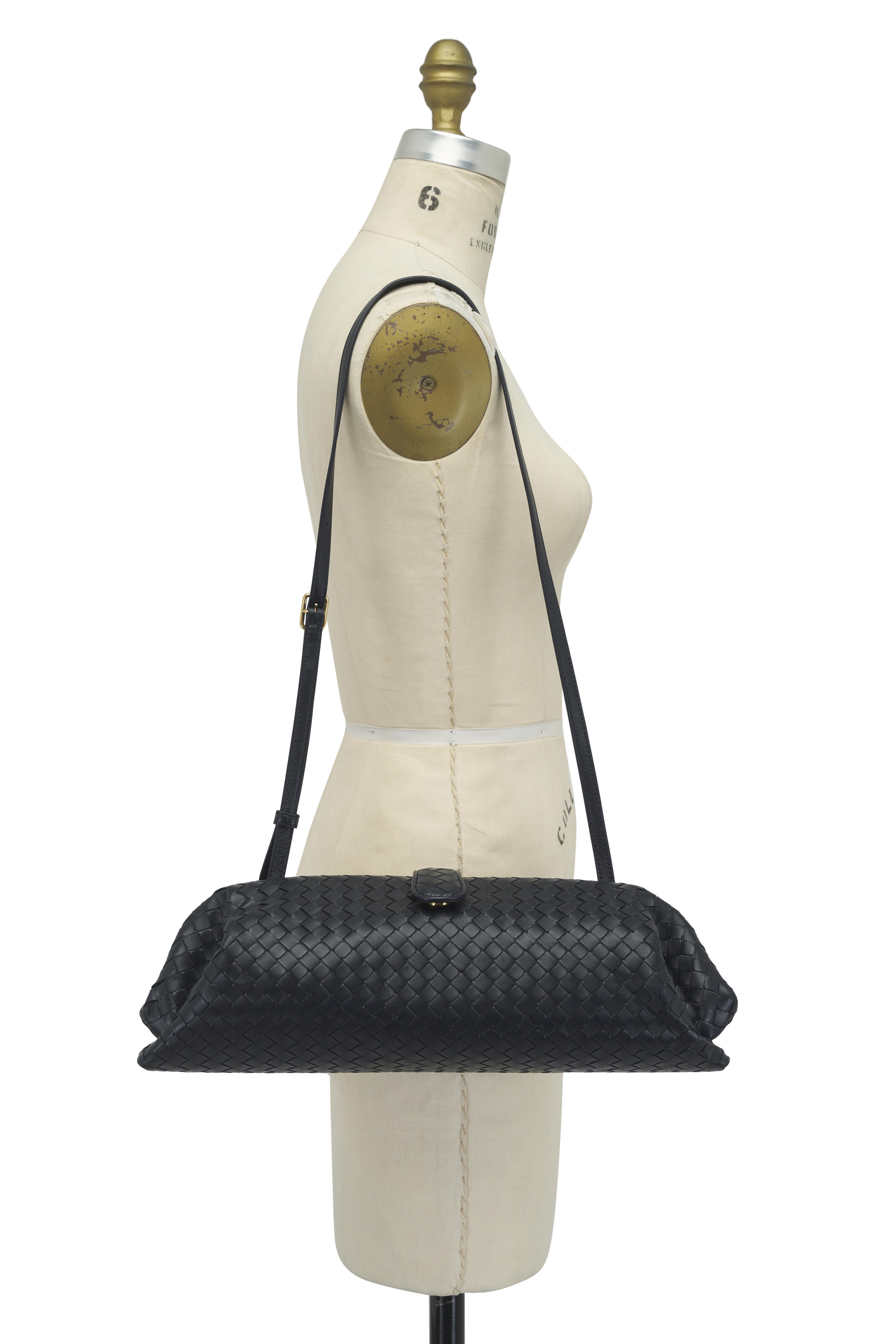 Bottega Veneta - Lauren 1979 Midnight Intrecciato Leather Clutch