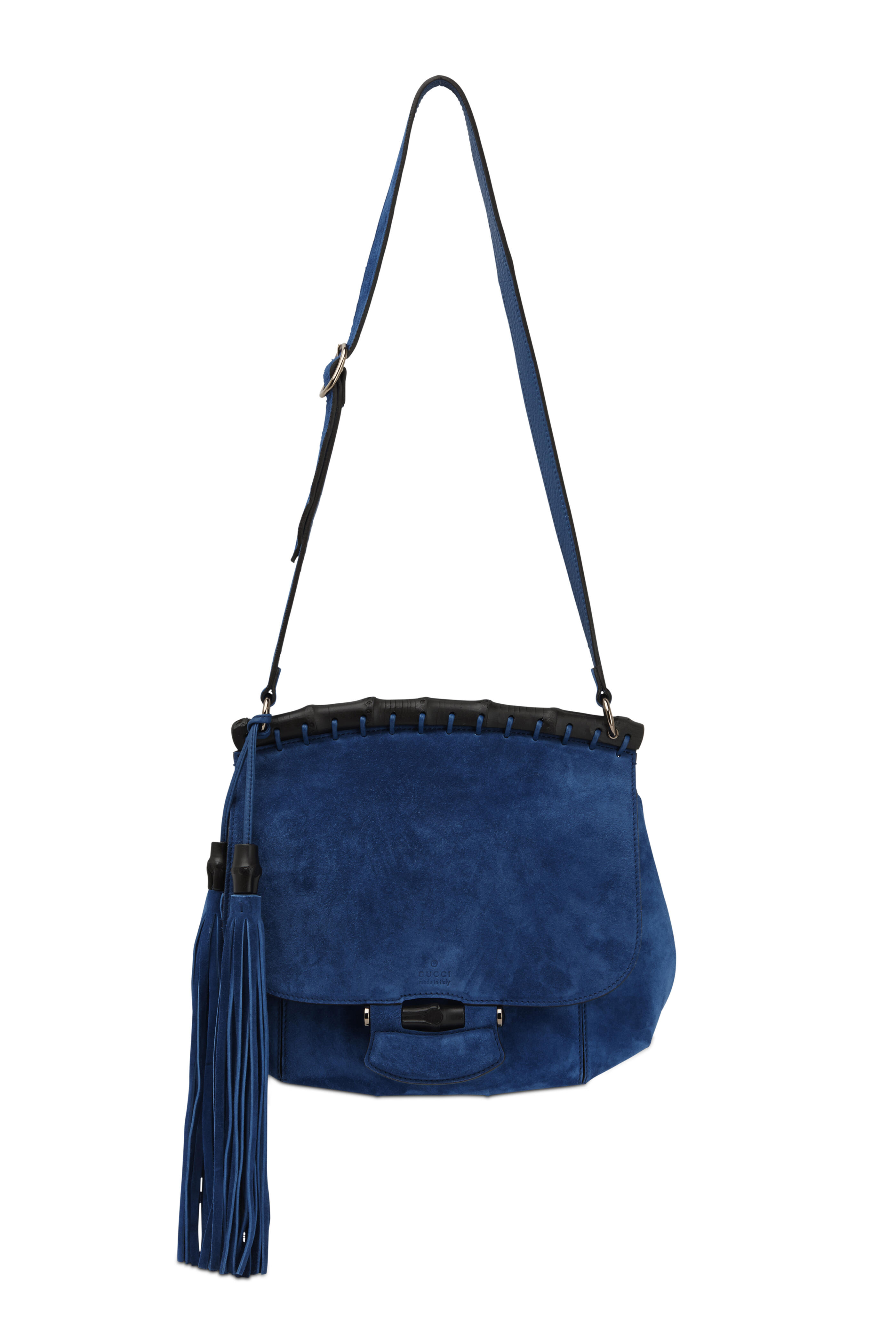 Gucci - Nouveau Cobalt Suede Medium Shoulder Bag
