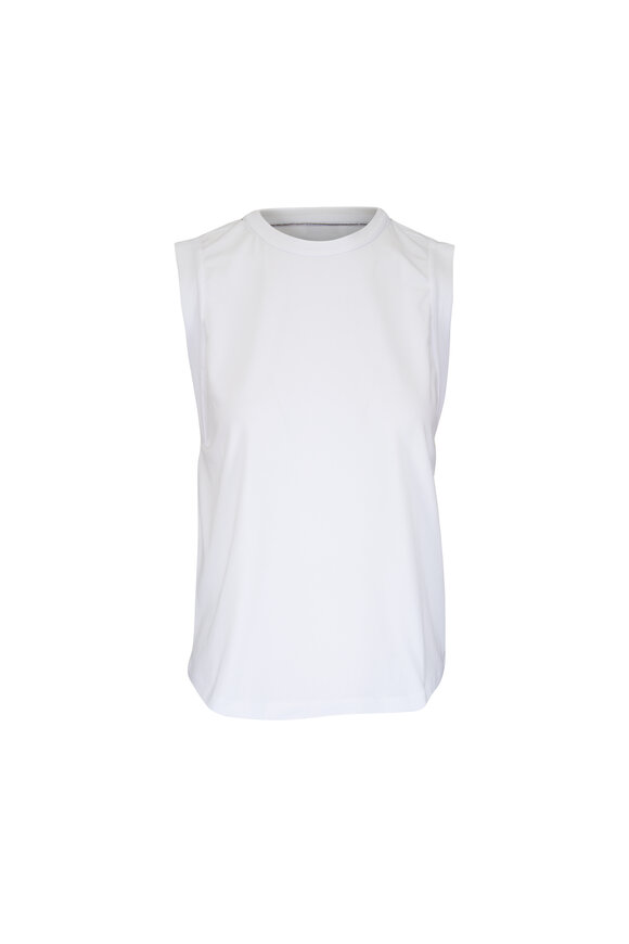 Brunello Cucinelli White Stretch Cotton Muscle Tank