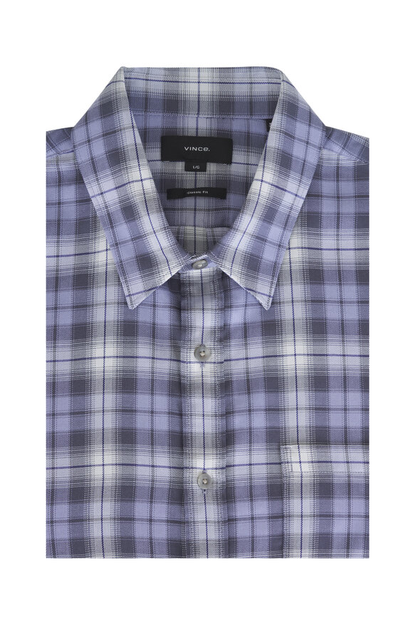 Vince Purple Plaid Sport Shirt - view 1