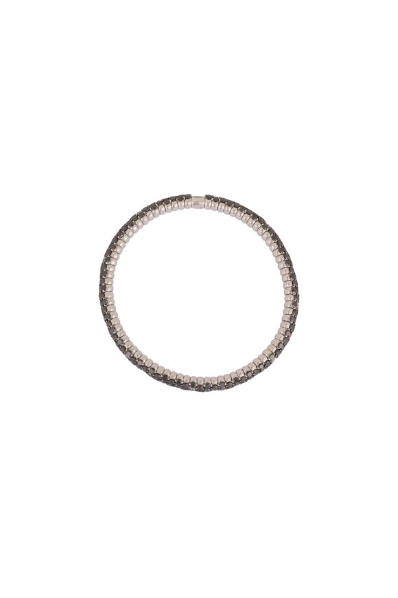 ZYDO 18k Black & White Diamond Domed Stretch Bracelet - view 4