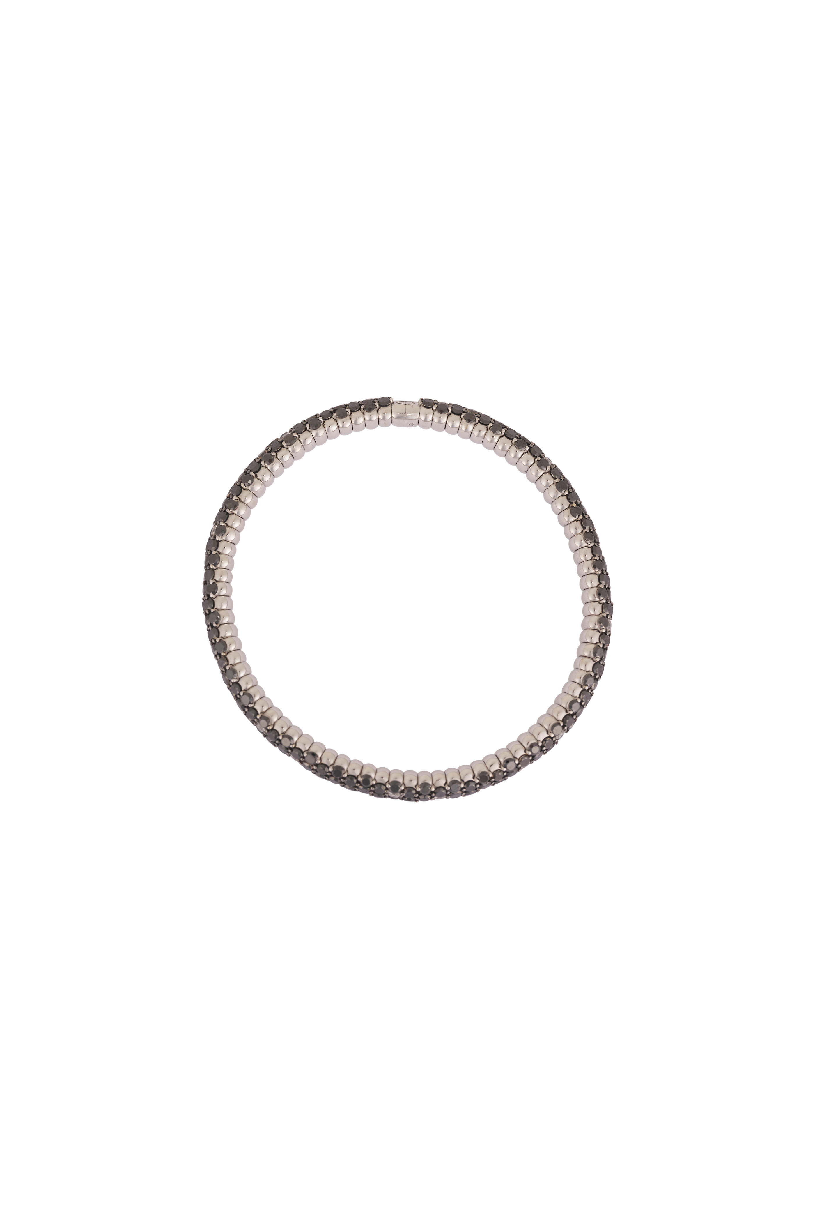ZYDO - 18k Black & White Diamond Domed Stretch Bracelet - view 4