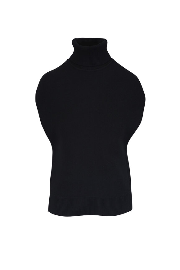 Totême Black Double Knit Cape