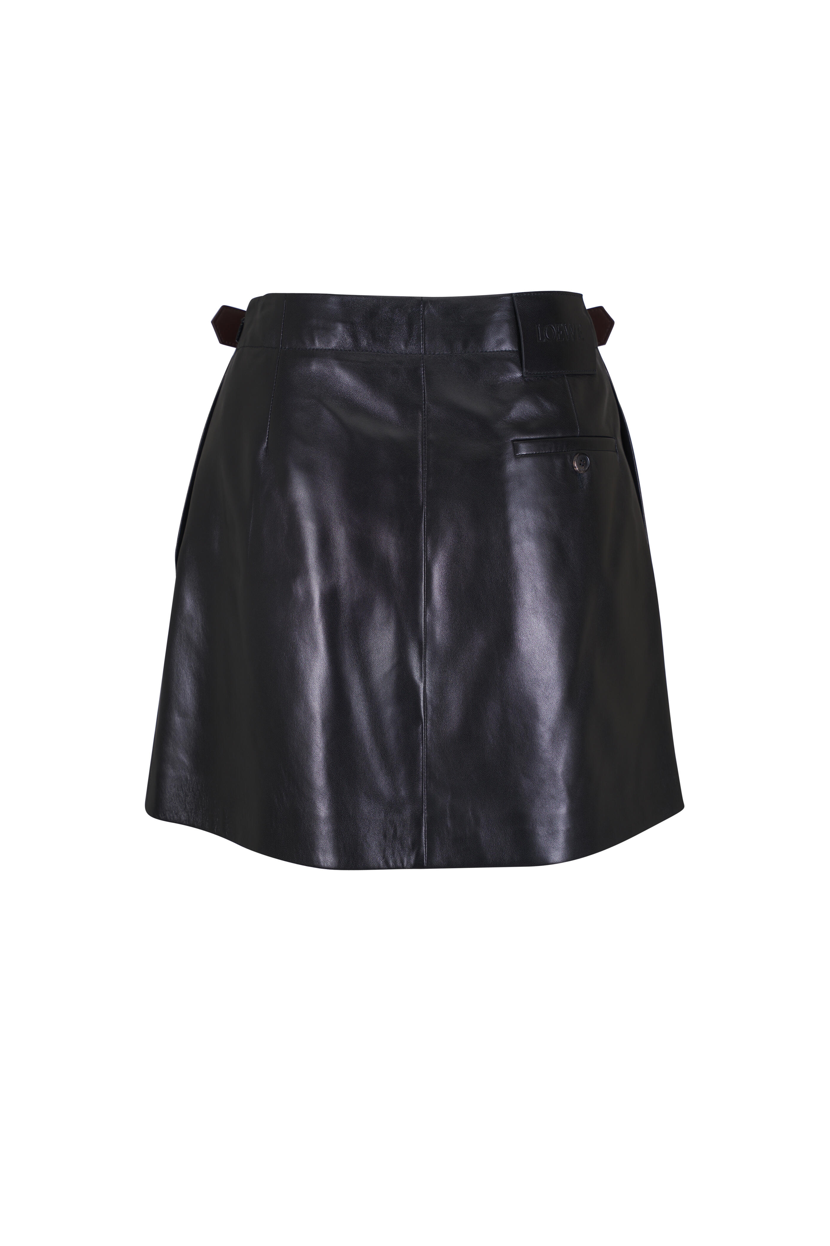 Loewe - Black Belted Leather Mini Skirt