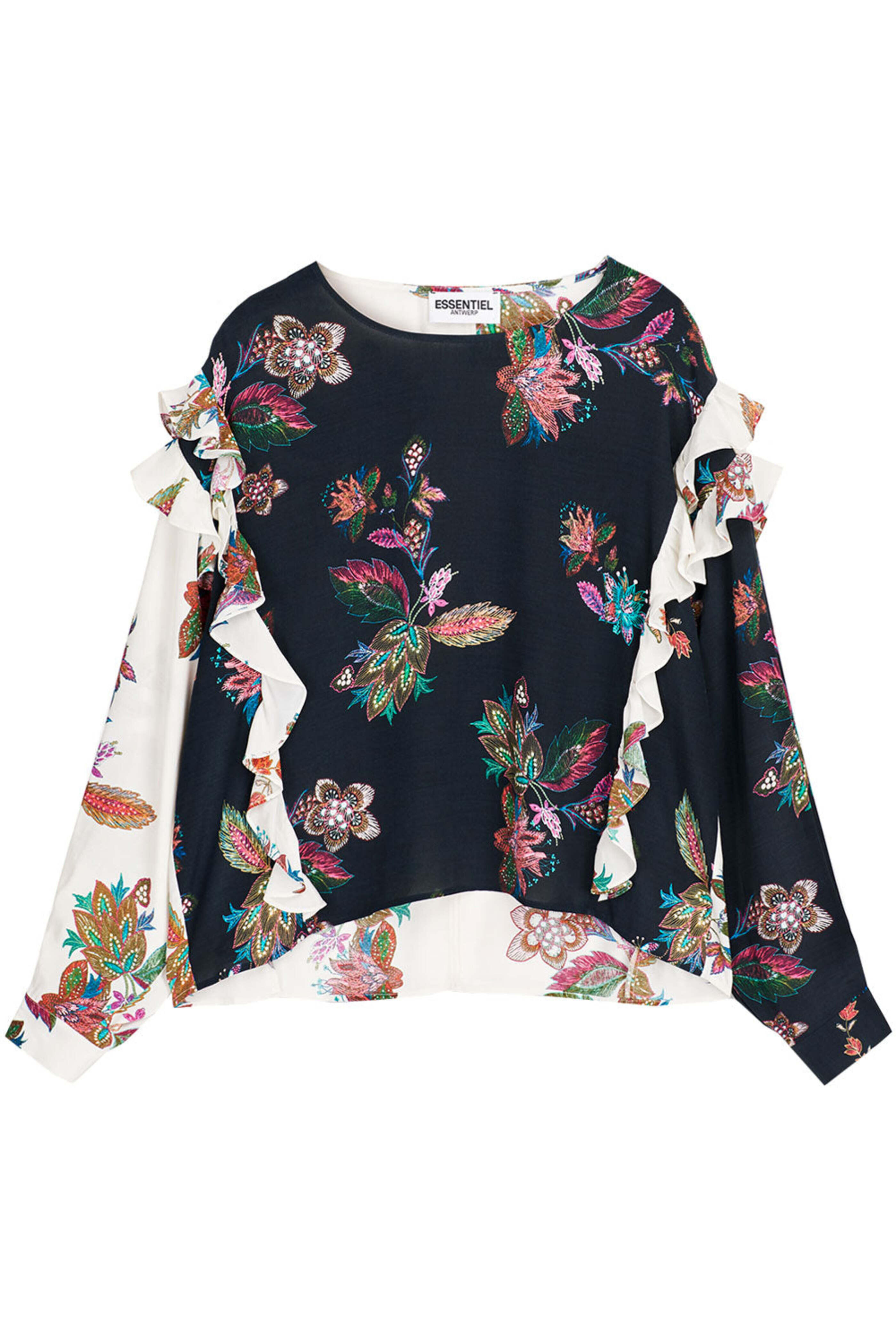 Essentiel Antwerp - Black Floral Print Affirmative Top