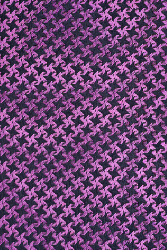 Kiton - Pink Houndstooth Silk Necktie 