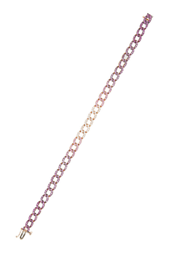 Cairo Ruby, Pink Sapphire & Diamond Link Bracelet