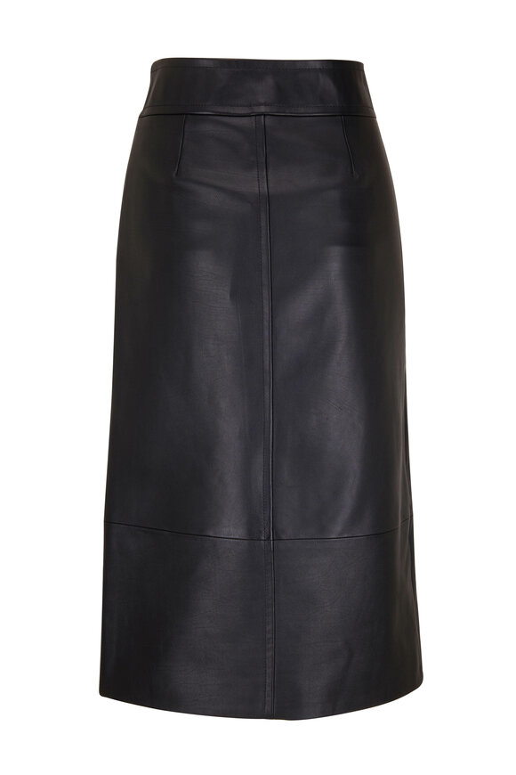 Khaite - Freya Black Leather Pencil Skirt