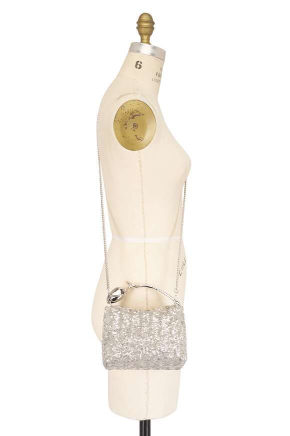 Erdem Silver Sequins Mini Bloom Bag - view 6