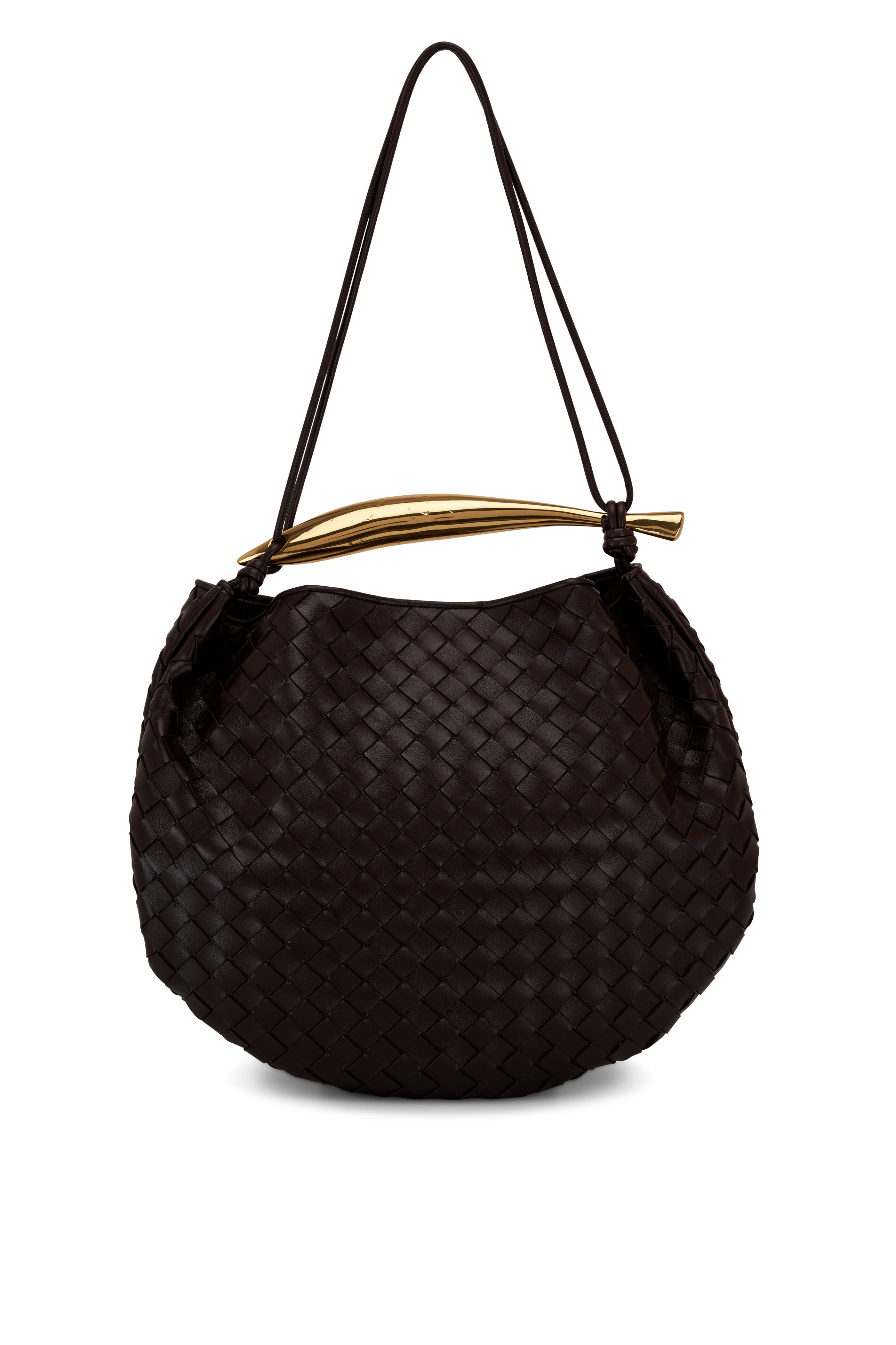 Sardine Mini Leather Shoulder Bag in Black - Bottega Veneta