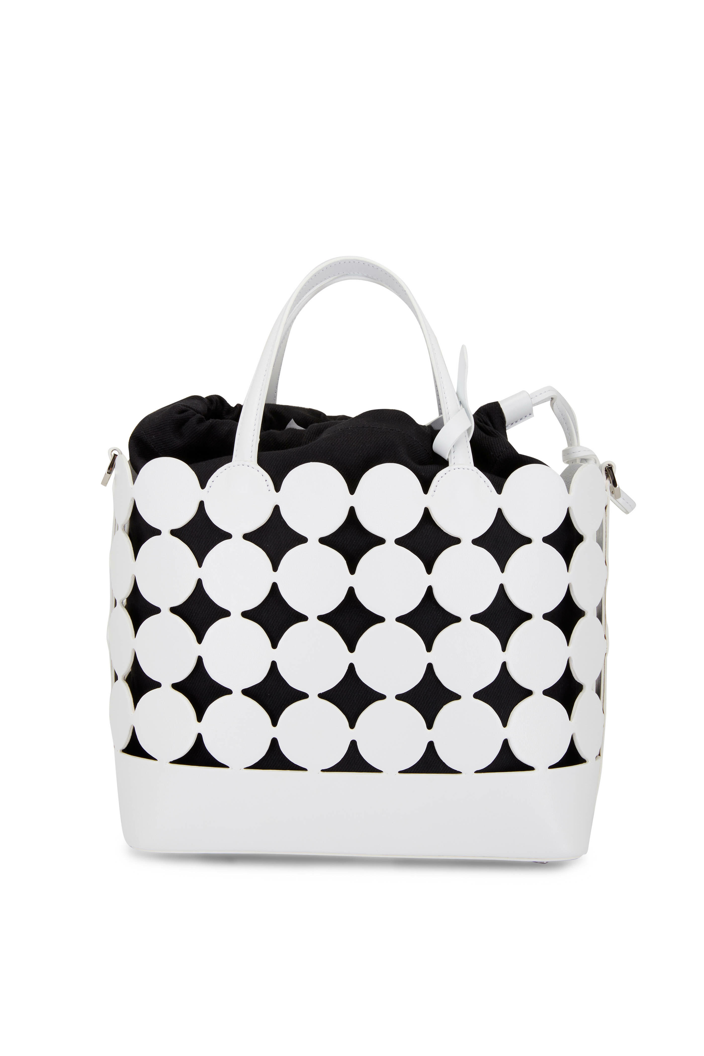 Pierre Hardy - Bulles White Leather & Black Canvas Mini Tote