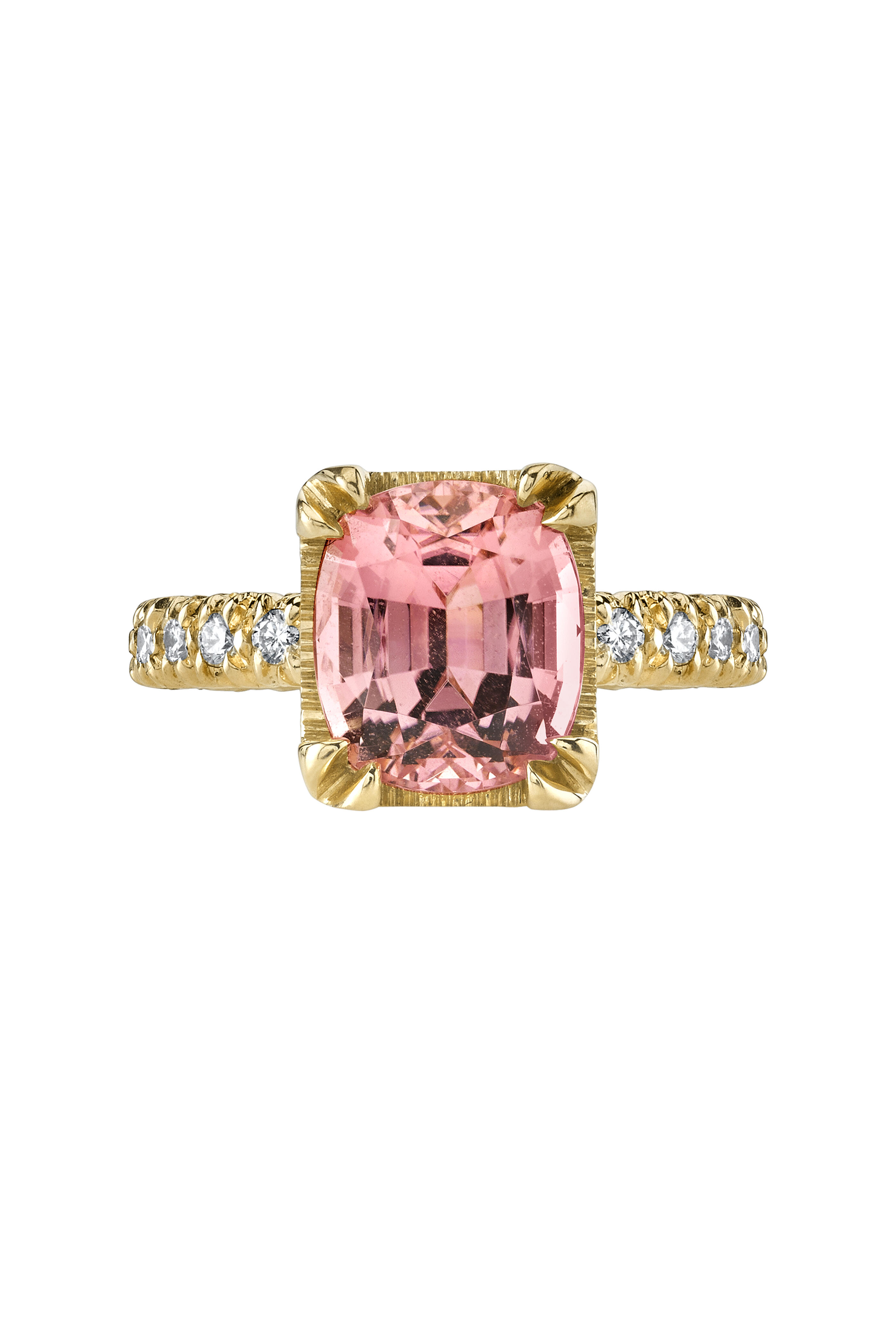 Aaron Henry - Rose Gold Light Pink Tourmaline Diamond Ring